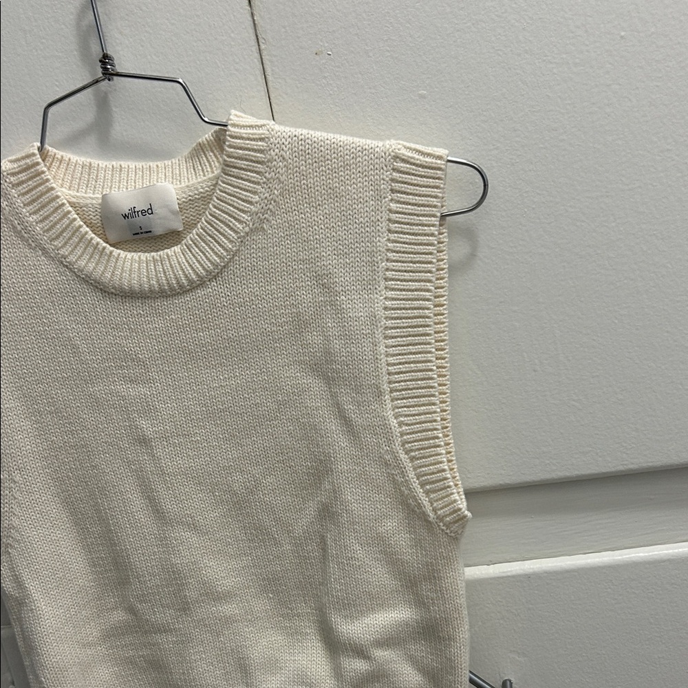 Aritzia Wilfred Cream Knit Sleeveless Top - Picture 3 of 7